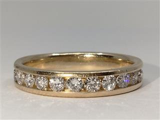 14K Yellow Gold Lady's Diamond Ring 11 Diamonds .33 CTW Size 6